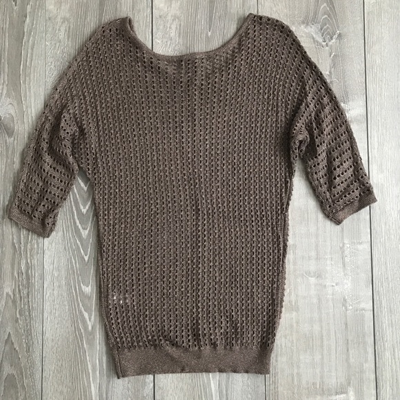 Express Sweaters - Express gold fleck open knit sweater